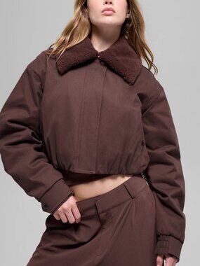 Alo Yoga Navigator Cotton Blend Jacket In Brownstone - Women's Size S (NWT)